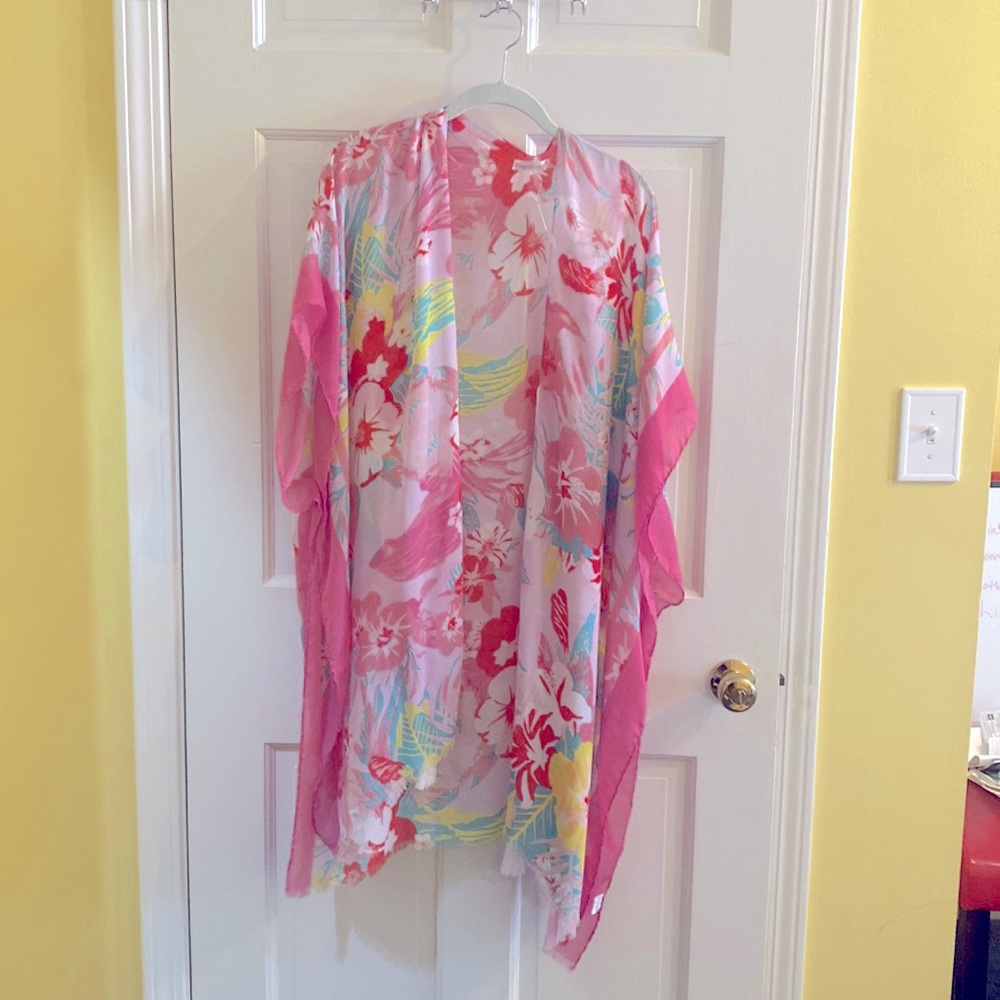 Multi color pink kimono, one size